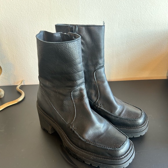 Free people 2nd skin leather penny platform boot black - Picture 8 of 10